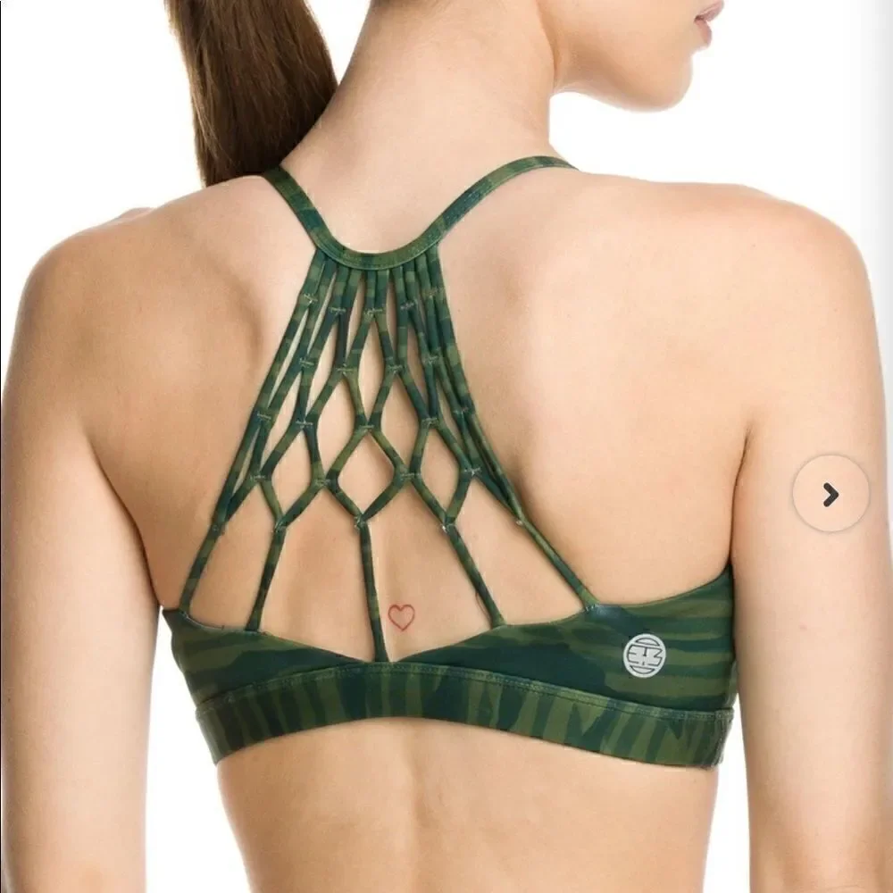 𝅺nwot IAB MFG Namaste zebra love forest bra sz med